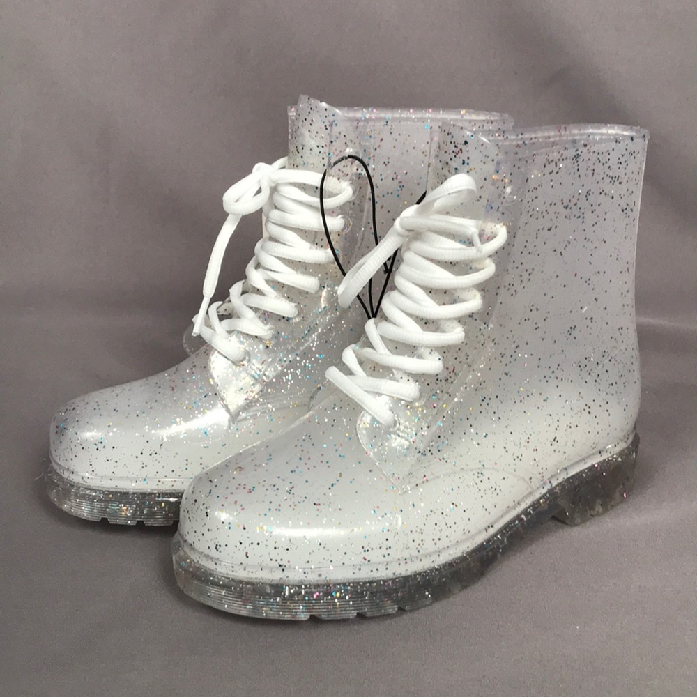 Urban Outfitters Sheer Glitter Boots